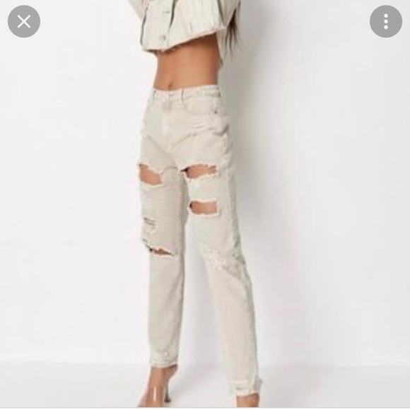 Missguided Brand Riot High Rise Extreme Ripped Mom Jeans - Picture 8 of 13